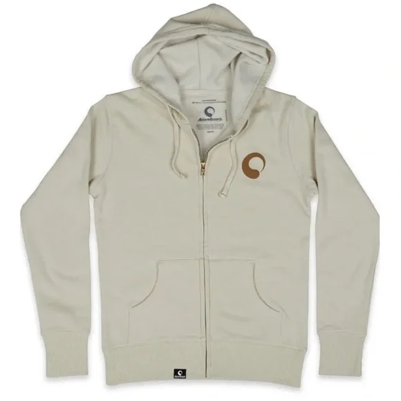 Organic Cotton Blend Women’s Hoodie Zip Up Cream AboveBoard NWT - Picture 2 of 8